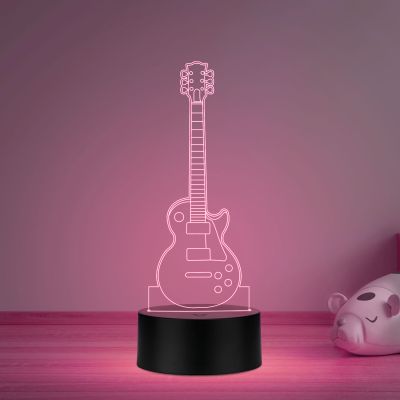 3D Guitar Acrylic LED Night Lamp Birthday Gift 16 Color Changing Light with Remote Control